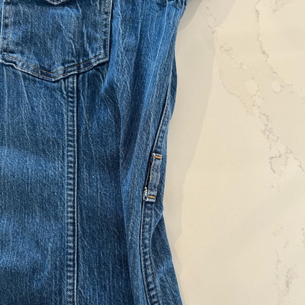 GAP Blue Denim Mini Dress Jacket - Picture 8 of 11